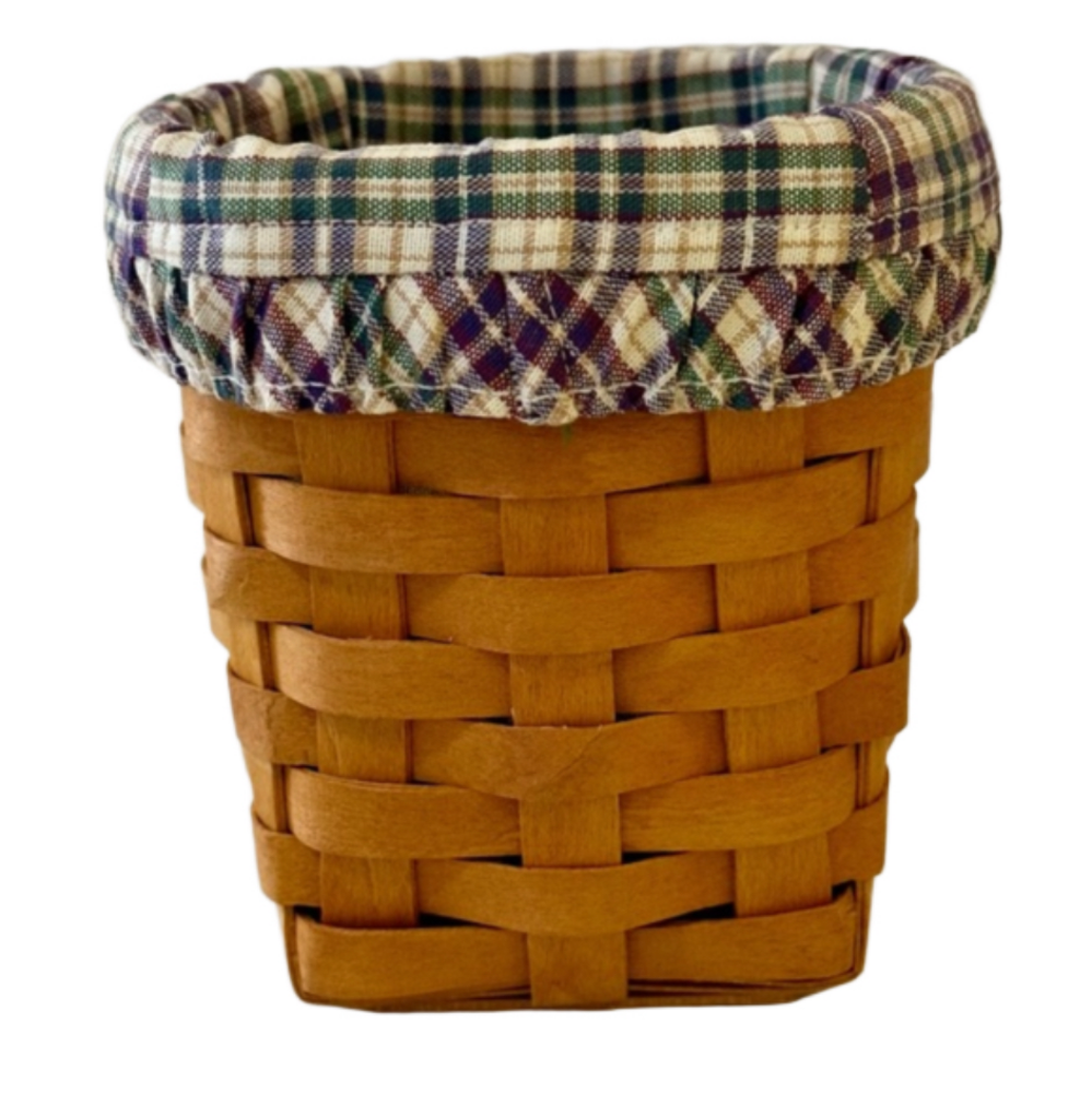 Longaberger Vintage 2000 Small Weave Basket Handwoven Fabric Lined Made in USA‎